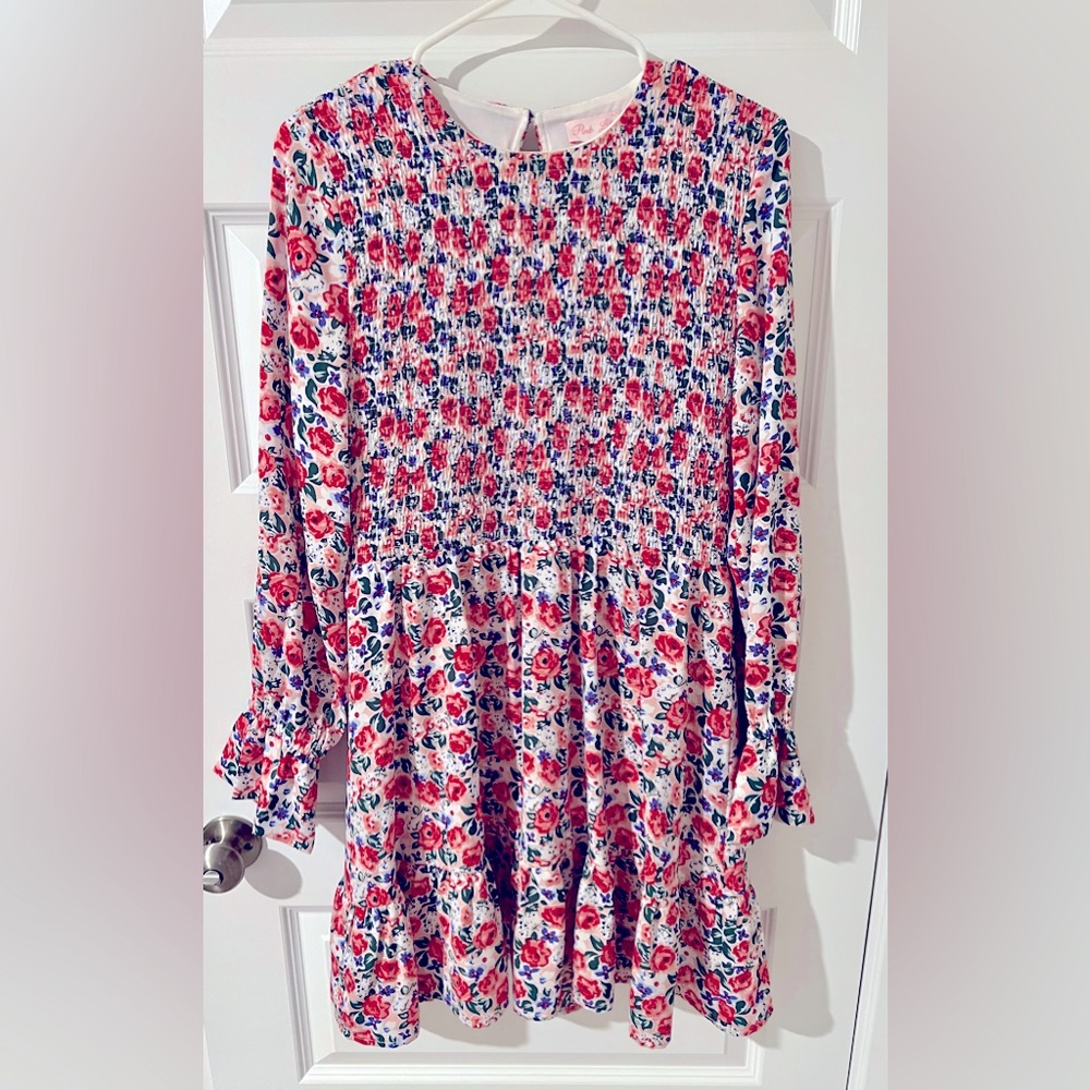 Pink Lily Smocked Floral Dress
